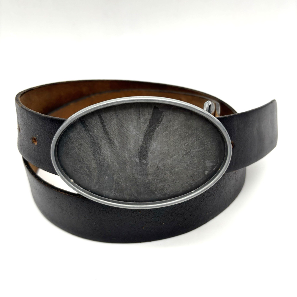 Vintage Y2K Buckle Rage Oval Buckle on Black Top Grain Oil Tanned Leather 40 USA